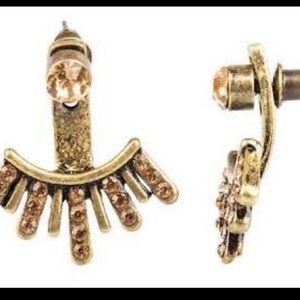 Brass jacket earrings